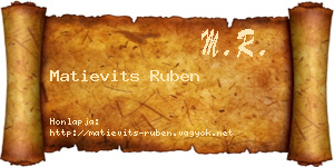 Matievits Ruben névjegykártya